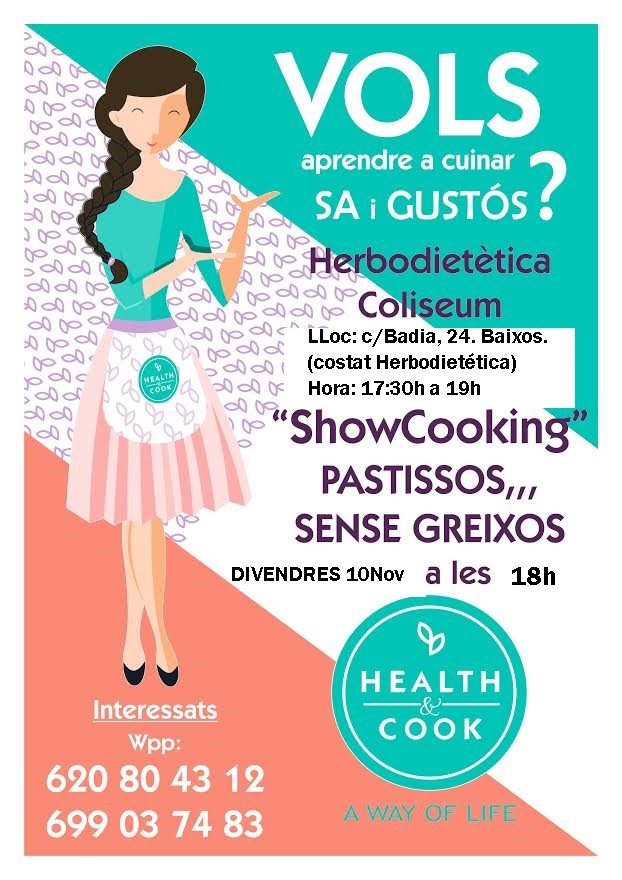 Showcooking gratuito: Pasteles Sanos y Saludables