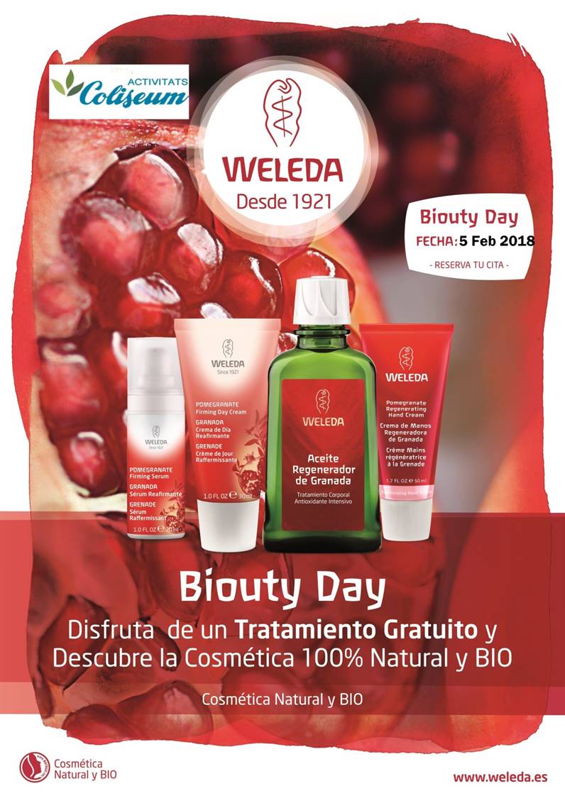 APLAZADO AL MIÉRCOLES 22 ABRIL!!!! Apuesta por lo Natural también para tu piel. Tratamiento express facial de 30 min. WELEDA cosmética natural