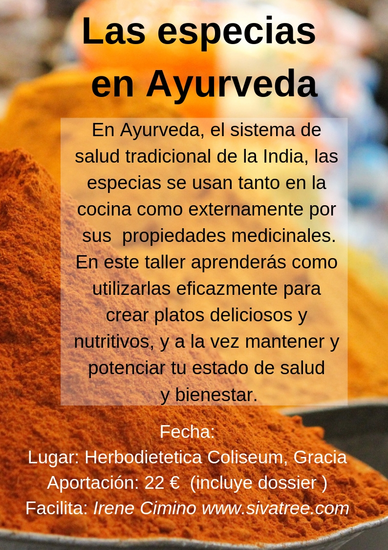 Anulado. Las especias en Ayurveda. Taller teórico-práctico