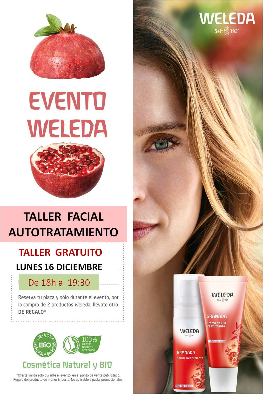 Weleda: Taller facial autotratamiento con Cosmética Natural. Taller gratuito.