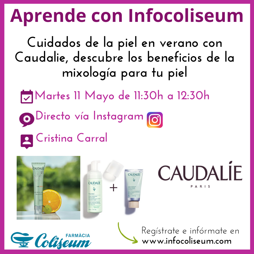 Directo Instagram: Cuidados de la piel en verano con Caudalie, descubre los beneficios de la mixología para tu piel.