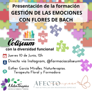 Directo Instagram: Presentación Gestión emociones con Flores de Bach en Diversidad Funcional