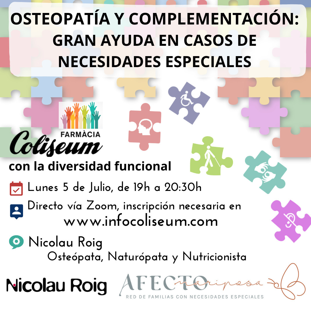 Zoom: Coliseum con la Diversidad Funcional: Osteopatía y complementación