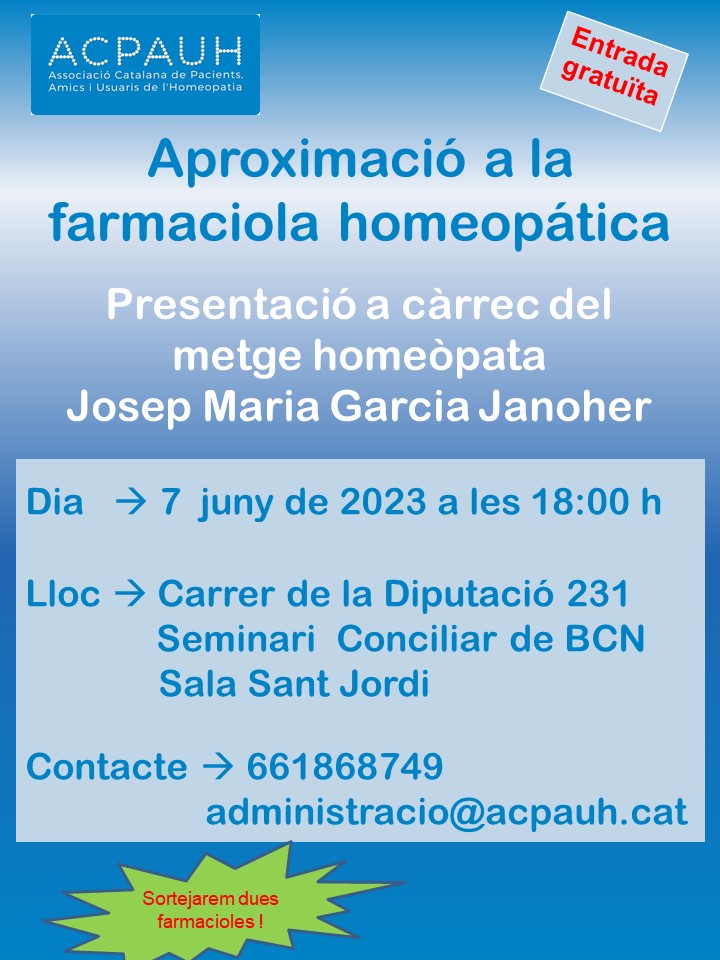 Aproximació a la farmaciola homeopàtica - ACPAUH