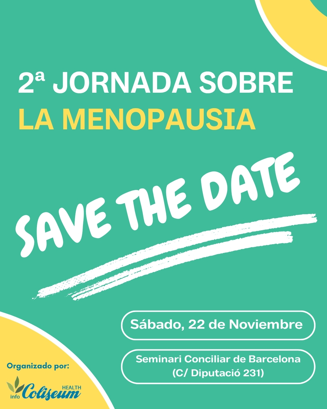 2a Jornada Menopausia: Save the date 22 Noviembre