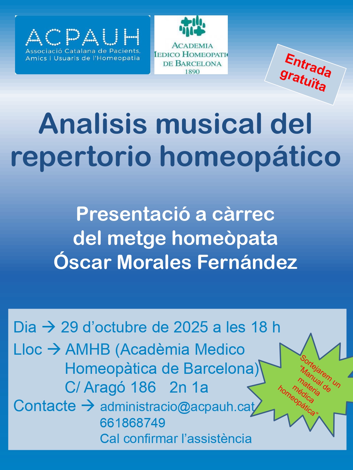 Presentación de ACPAUH: Analisis musical del repertorio homeopático